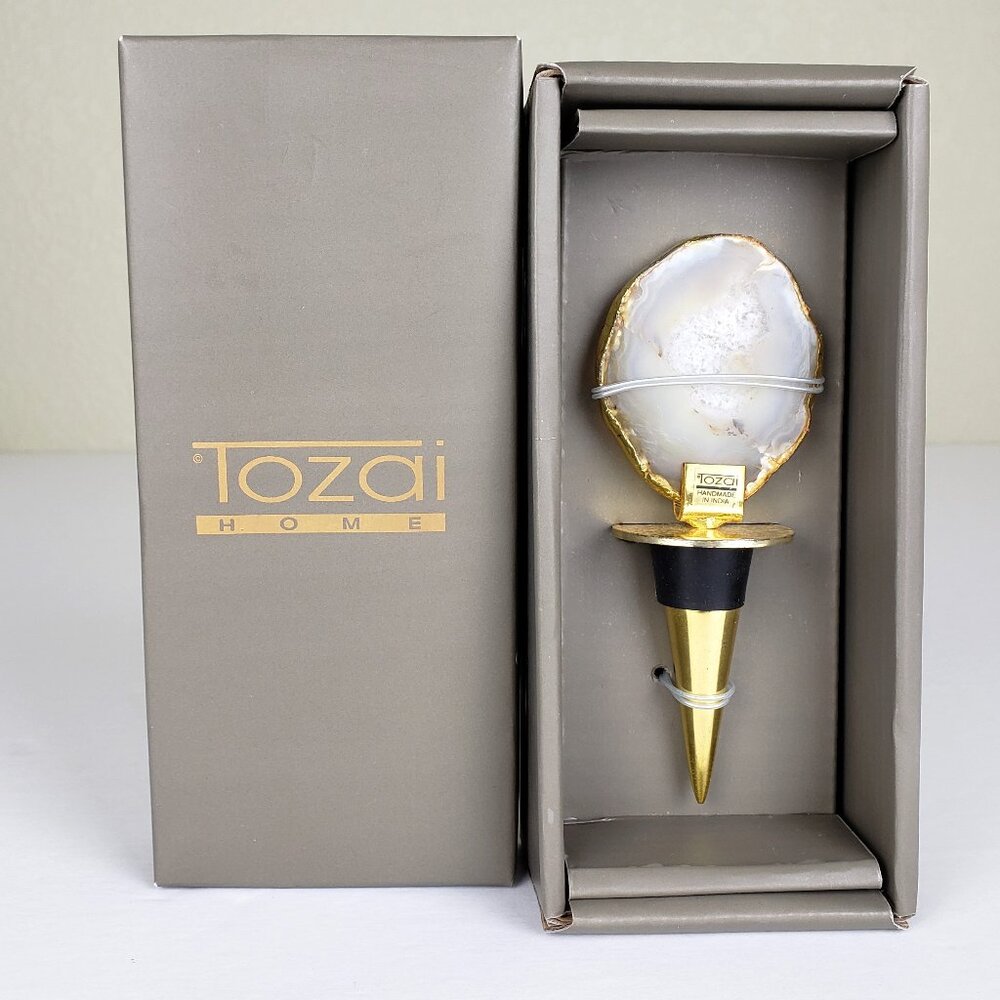 Tozai Home Unique Agate Wine Bottle Stopper NEW IN BOX